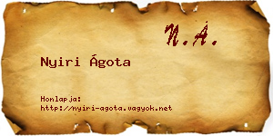 Nyiri Ágota névjegykártya